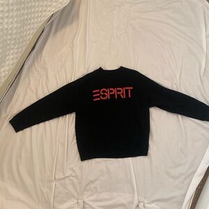 Black Espirit sweatshirt with red lettering size M.